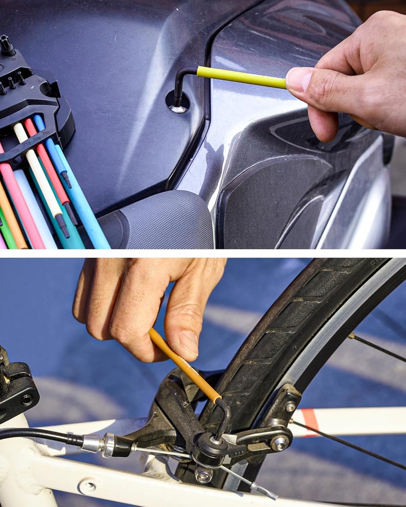 Kraftek Torx Wrench Set 13pcs(T6-T50),Extra Long Arm Security Metirc Star Wrench Set, Crafted Torx Key Set with Color Coded Sleeves for Furniture Assembly, Bicycle Maintenance, Household DIY - Image 4